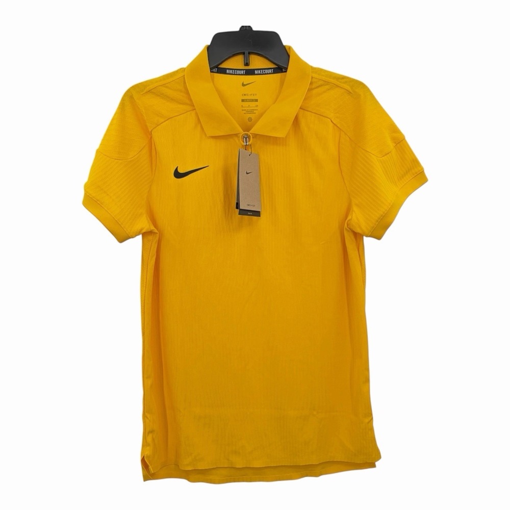 Nike Dri-fit Adv Slam Tennis Shirt 1/4 Zip Mens S NWT $105 HQ0792-728 Yellow